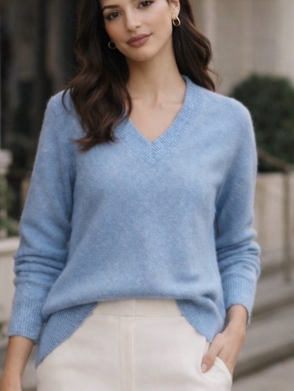 Rosetta Getty 100% Cashmere V-Neck Sweater NWT
